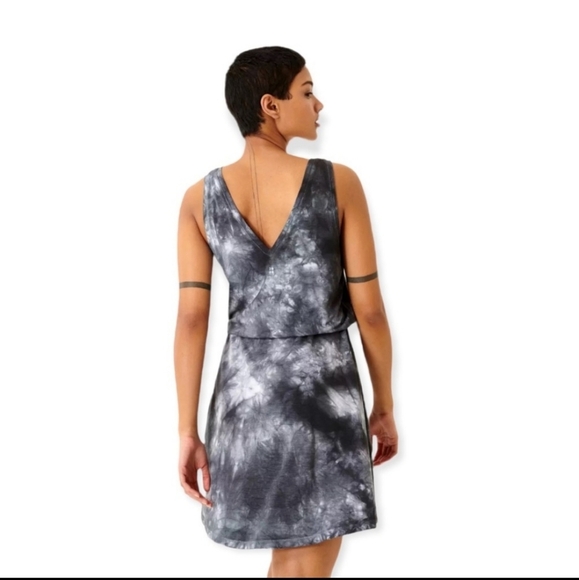 NWOT, Sweaty Betty, Take It Easy Dress, Black Tie Dye, Sz S - Picture 2 of 8